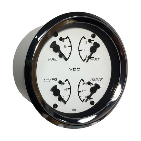 VDO VDO Cockpit Marine 85mm (3-3/8") 4 in 1 Gauge - White Dial/Bezel 110-15800